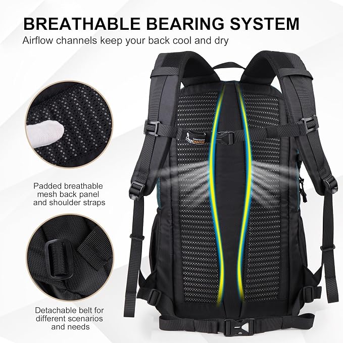 MOUNTAINTOP Hiking Backpack, 30L Camping Backpack, Men Women Hiking Daypack - Image 6