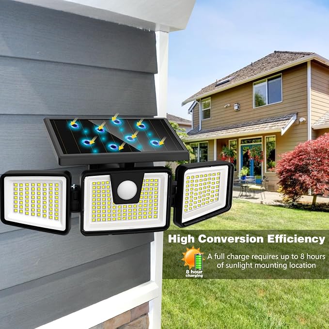 AmeriTop Solar Lights Outdoor, 2 Pack 233 LED High Brightness Cordless Solar - Image 5