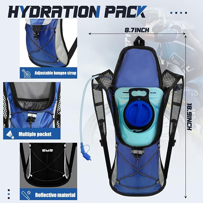 3 Pack Hydration Backpack with 2l Water Bladder, Hydration Pack with Bladder - Image 3