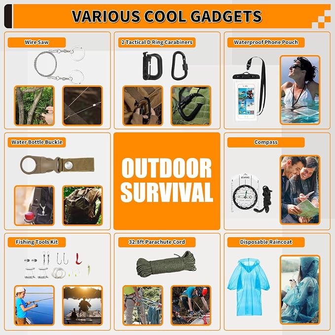 Survival Kit, Gifts for Men Women Teen Boys, Emergency Kit - Image 6