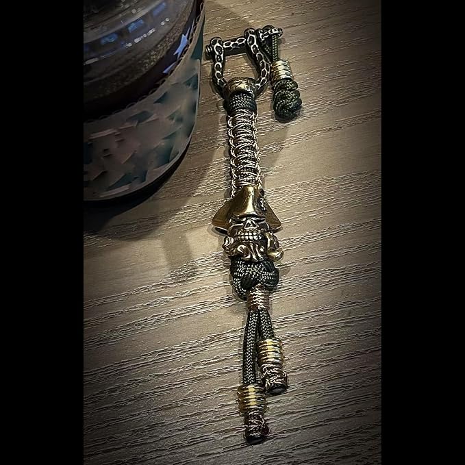 Handmade Lanyards with Brass Beads – Paracord 550 Survival Gear Leash - Image 4