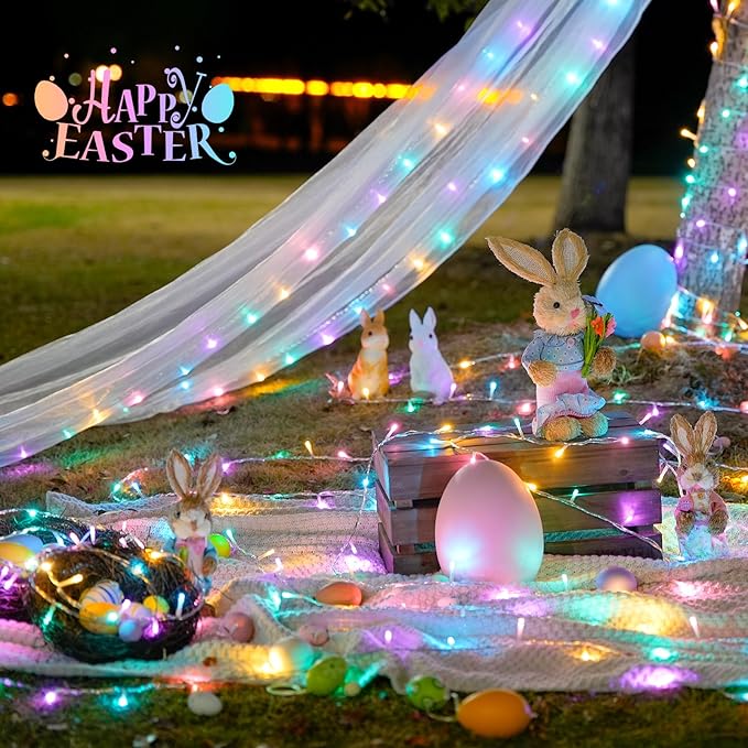 JMEXSUSS 400 LED Easter Lights Indoor Outdoor, 132FT Easter String Lights Plug - Image 6