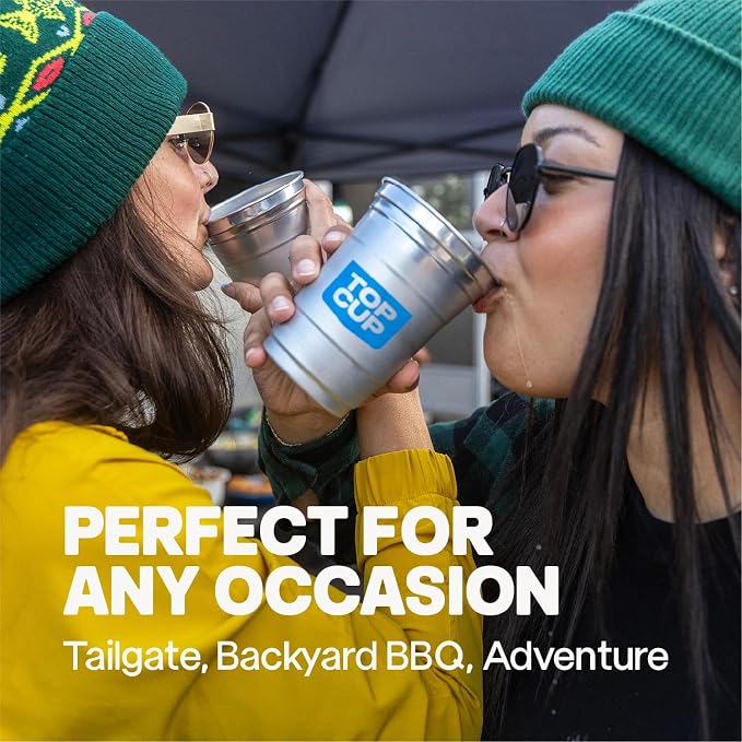 Top Cup – 24 Ounce, Reusable Aluminum Party Cups | Cold-Holding, Recyclable - Image 2