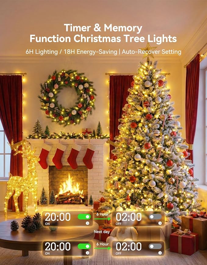 LitHome 99FT 300 LED String Lights Outdoor Indoor, 8 Modes Waterproof Christmas - Image 3