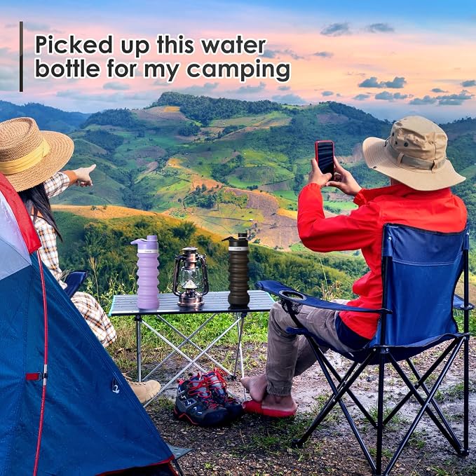ONTA Collapsible BPA Free Silicone Water Bottle, 20oz - Image 7