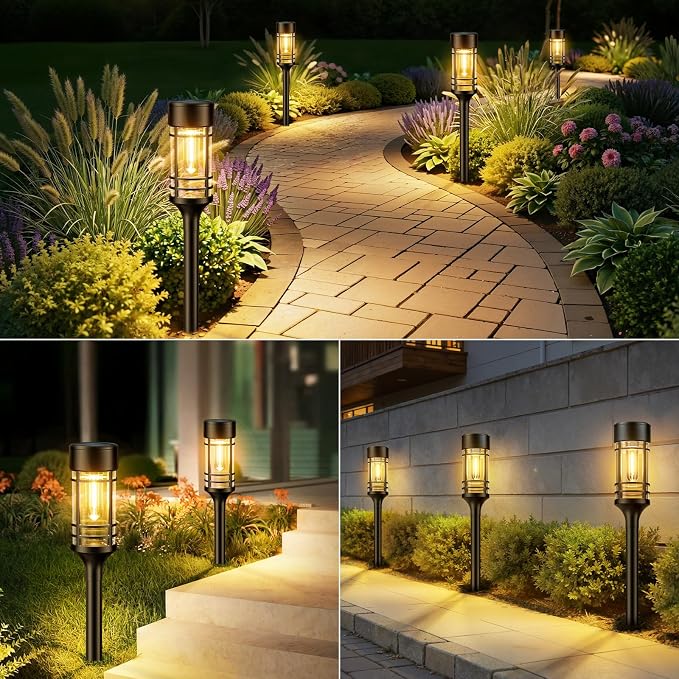LETMY Solar Pathway Lights Outdoor, 4 Pack Solar Lights Outdoor Waterproof IP65 - Image 8