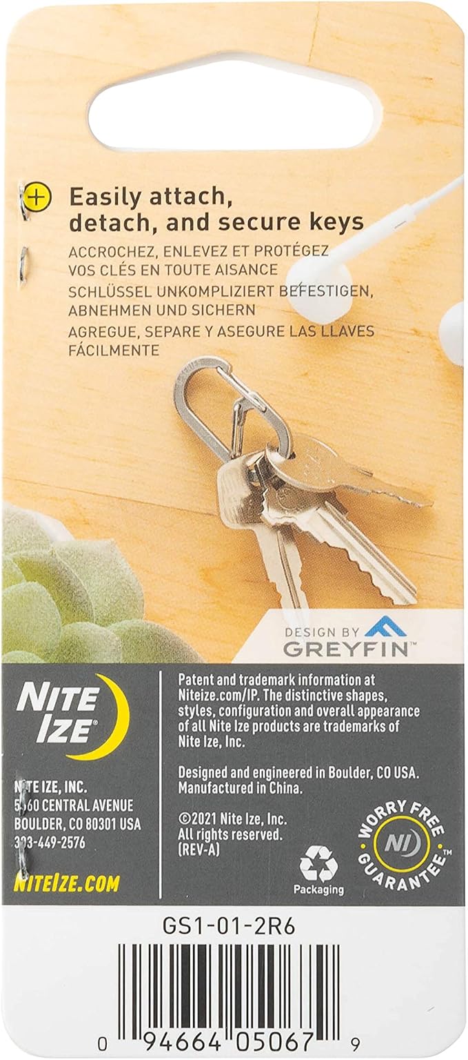 Nite IZE GS1-01-2R6 G-Series Dual Chamber Carabiner, Size #1 2-Pack - Image 7