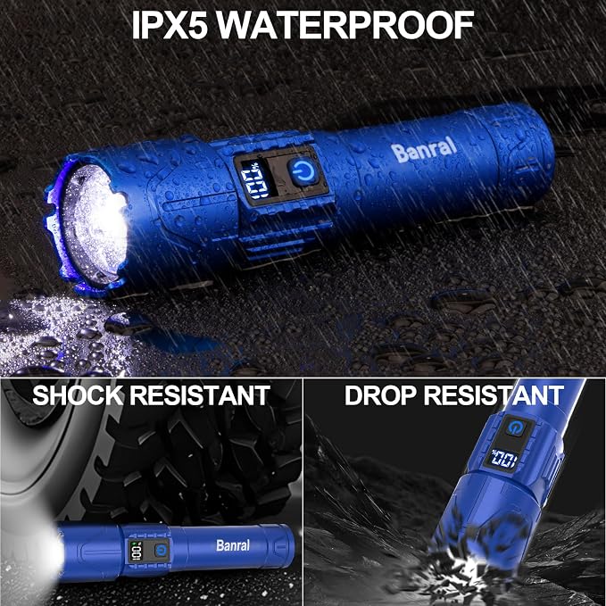 Rechargeable Tactical Flashlights 2000 High Lumens - 5000mAh Super Bright LED - Image 9