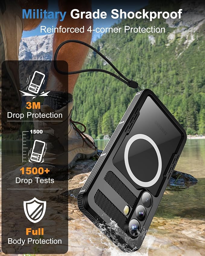 for Samsung Galaxy S26 Waterproof Case, Magnetic Heavy Duty Military Grade - Image 4