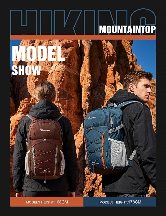 MOUNTAINTOP 25L Hiking Backpack, Lightweight Travel Backpack - Image 3
