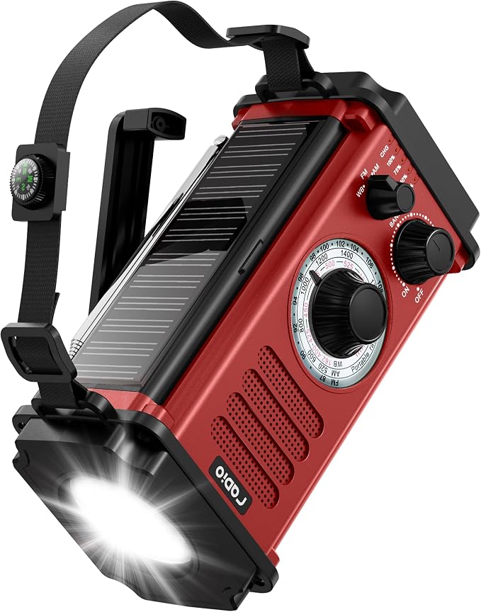 10000wAh/37000mWh Emergency Hand Crank Radio, Solar AM FM NOAA Weather Radio by RYCHI