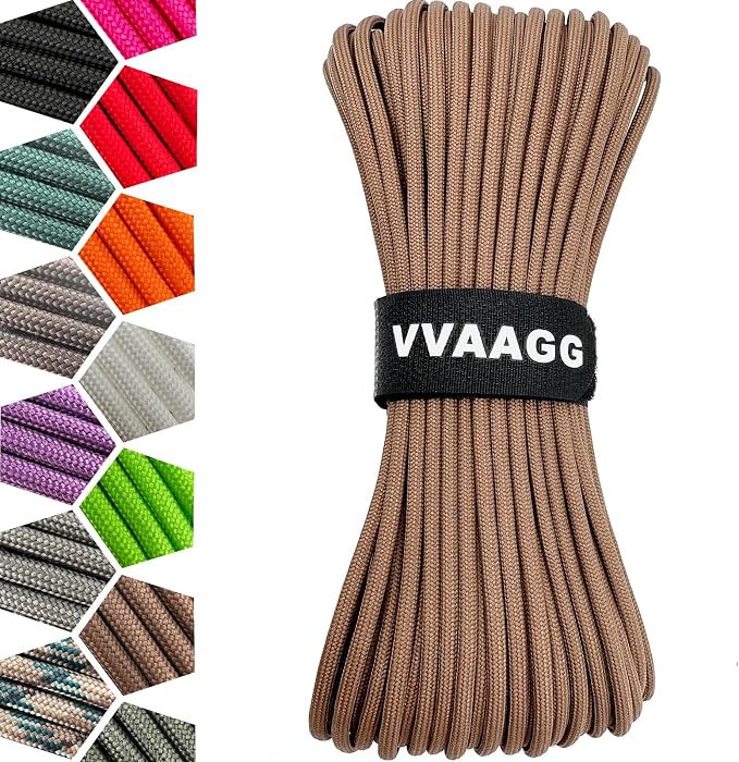 VVAAGG 1000 Paracord Rope 100FT Utility 4mm Parachute Cord Heavy Duty 12 Strand by ParacordSpecialist