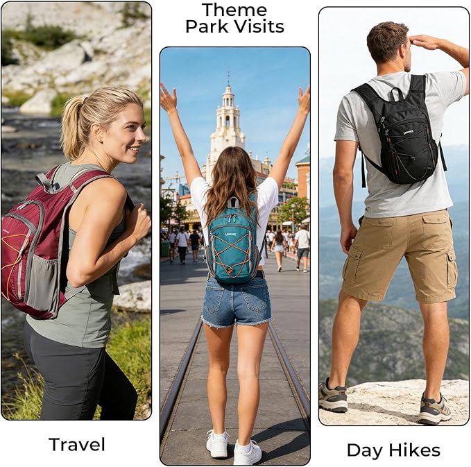 13L Small Hiking Backpack for Women Men, Lightweight Foldable Day pack - Image 3