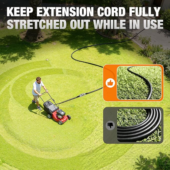15 FT Outdoor Extension Cord Waterproof, 16/3 Gauge Heavy Duty 3 Prong Power - Image 6