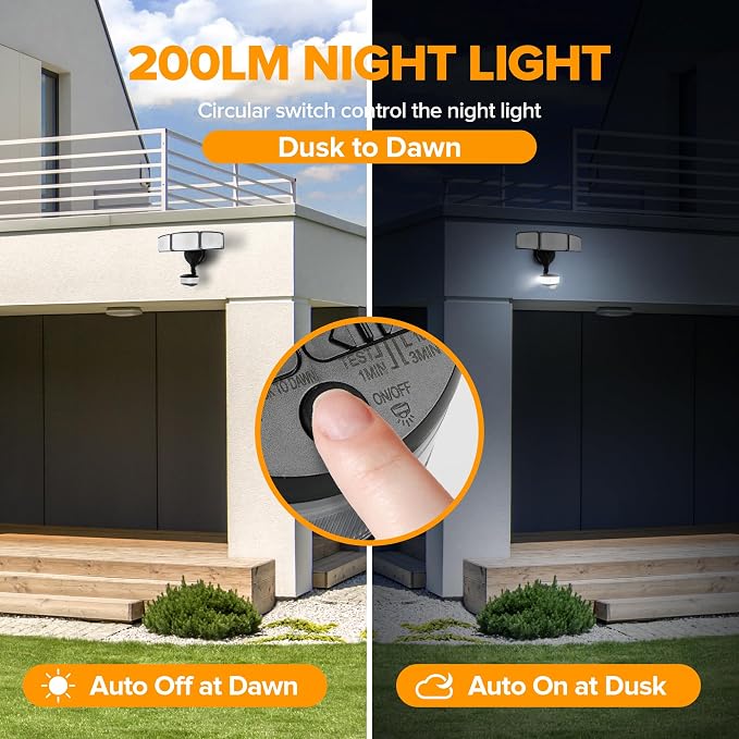 LUTEC 74W 8000 Lumen Motion Sensor Outdoor Lights, 5000K Daylight, IP65 - Image 5