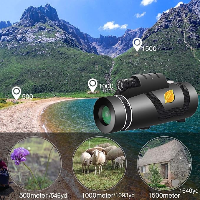 Monocular Telescope, High Power 12X50 Handheld Prism Scope - Image 2