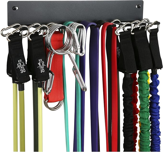 Multi-Purpose Storage Rack for Resistance Bands, Jump Ropes, Foam Rollers by Tamisom