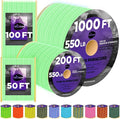 TECEUM Reflective Paracord Rope 1000 – 1000ft/200ft/100ft/50ft – 40+ Colors – by TECEUM