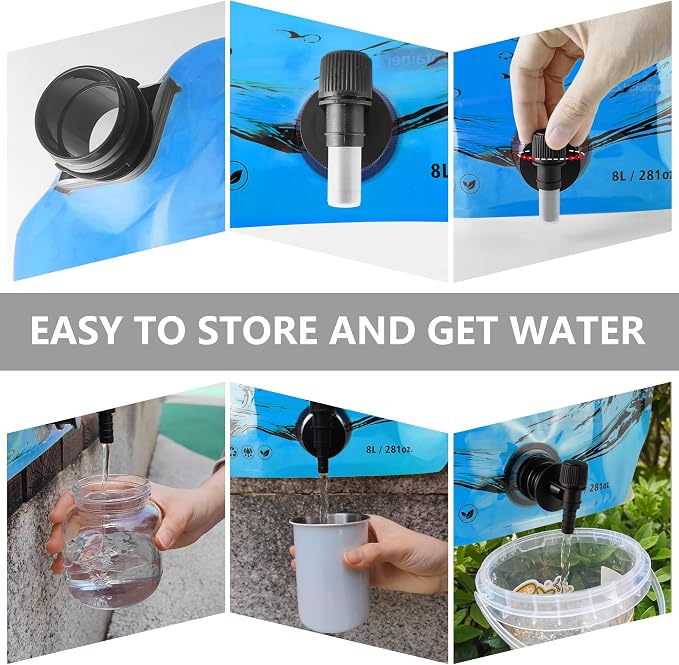 Collapsible 8L Water Storage Bag, BPA-Free Portable Folding Water Jug - Image 5
