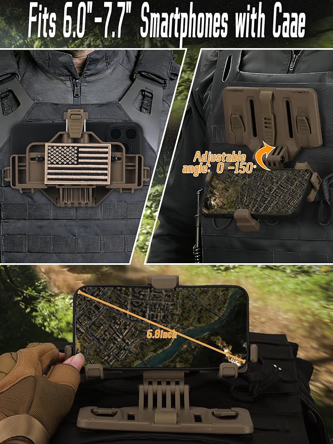 Tactical Molle Phone Holder for Plate Carrier Vest, Quick-Release Heavy Duty - Image 4