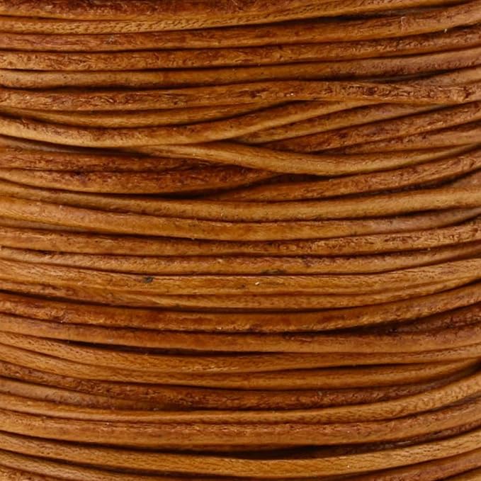 Mandala Crafts Round Cowhide Genuine Rust Leather Cord - Image 3