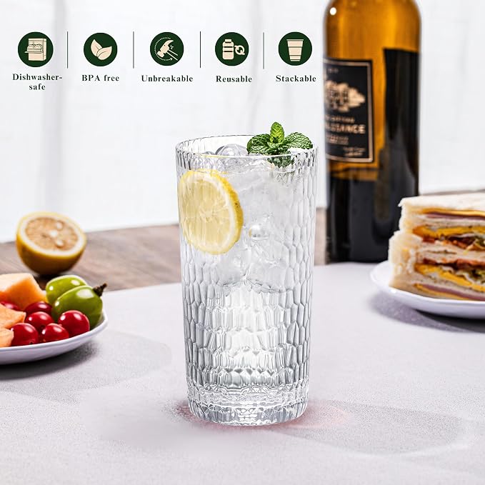 15oz and 22oz Clear Acrylic Glasses Drinkware, Honeycomb Stackable - Image 4