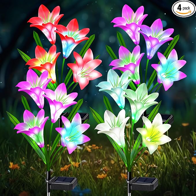 ostritec Solar Lights Outdoor Waterproof, 4 Pack Garden Decor Lights, 16 by OSTRITEC