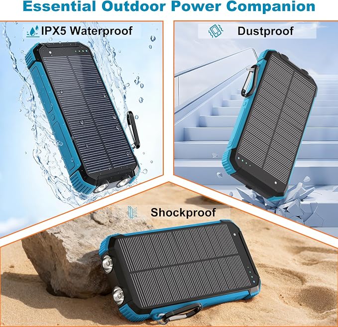 Power Bank Portable Solar Charger, Wireless Fast Charging Battery Pack - Image 8