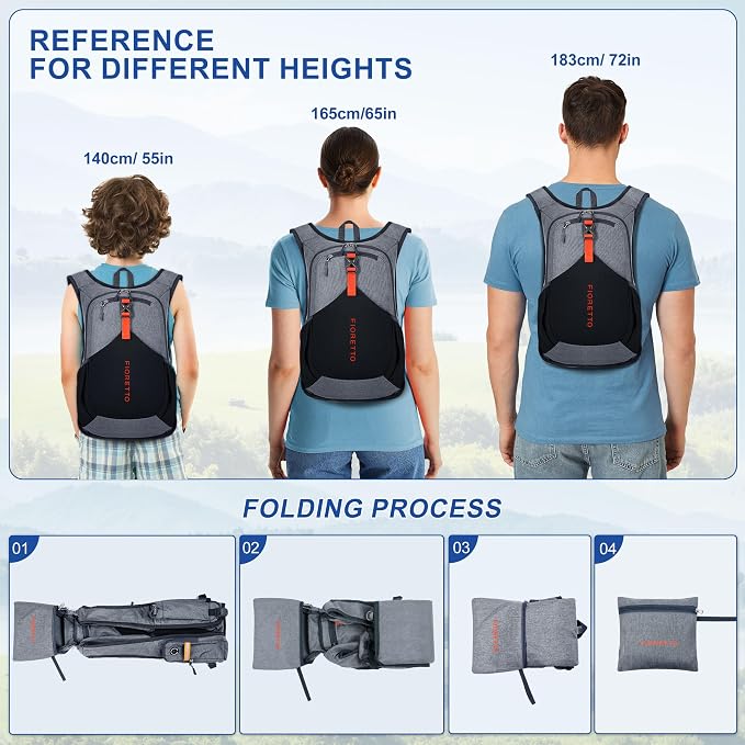FIORETTO 15L Hiking Backpack for Women Men Mini Packable Backpack Lightweight - Image 6