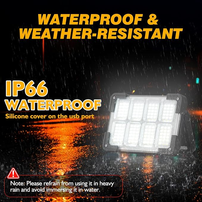 120W Solar Rechargeable Work Light, 144 LED 10000LM Led Work Light - Image 7