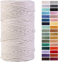 Macrame Cord 4mm x 109Yards 100% Natural Cotton Macrame Rope Cotton Cord by AestheticDesignforYou