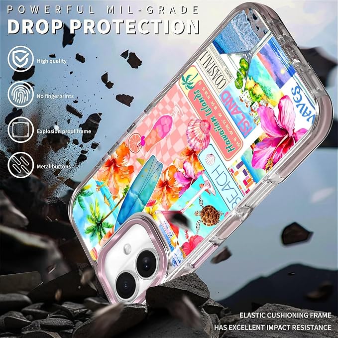 Case for iPhone 16, Coastal Beach Cover Coquette Collage Phone Case Design，for - Image 5