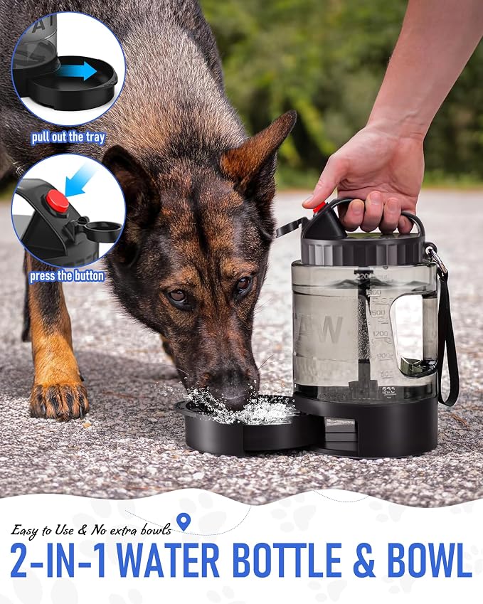 Dog Water Bottle Travel Bowl, 77oz Large Portable Dog Water Bowl Dispenser - Image 4