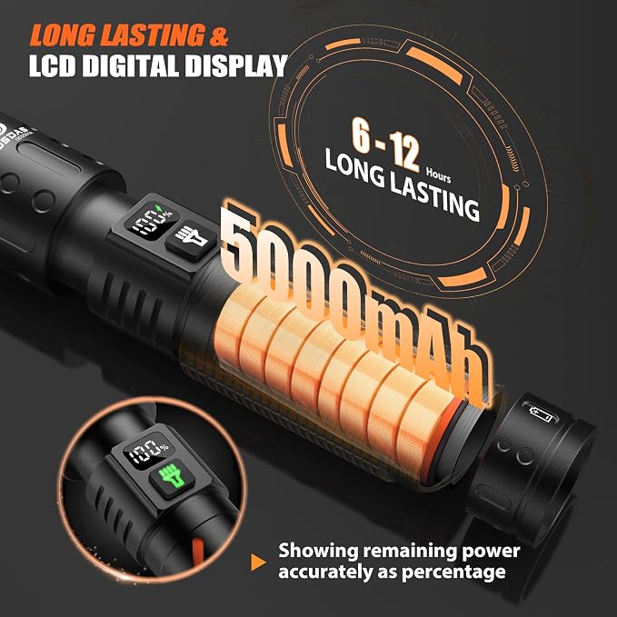 Rechargeable Flashlights High Lumens 100000 2 Pack, Super Bright 30W LED - Image 6