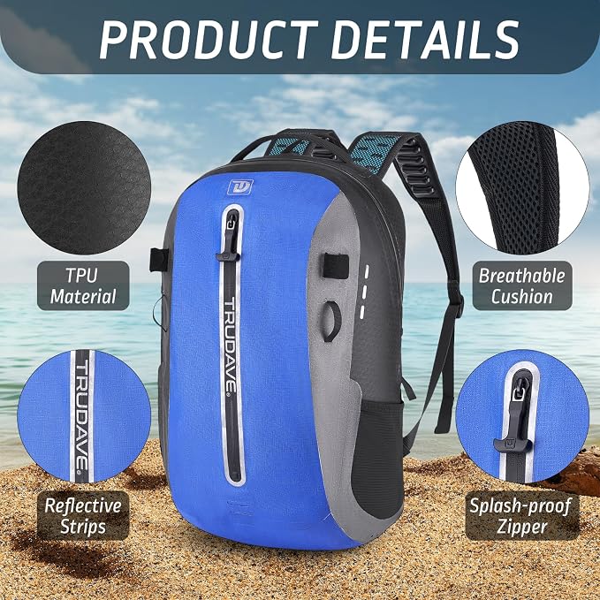 Trudave Waterproof Backpack, Waterproof Submersible Backpack, Floating TPU - Image 4