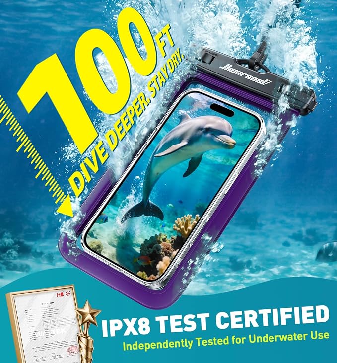Hiearcool Waterproof Phone Pouch 2 Pack, IPX8 Dry Bag - Image 2