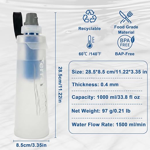 33.8 oz Collapsible Water Bottle - Image 9