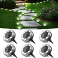 Peasur Mini Solar Ground Lights, 6 Pack Flat Solar Disc Lights Outdoor by Peasur