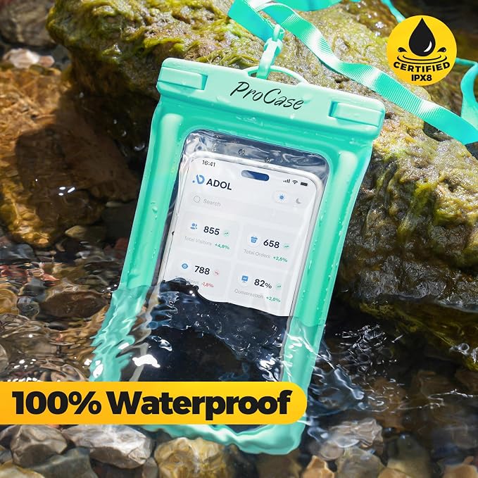 ProCase 2 Pack Floating Waterproof Phone Pouch IPX8, Universal Dry Bag Fits - Image 4