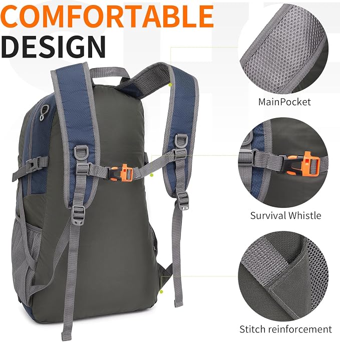 40L Hiking Backpack Lightweight Daypack Waterproof Travel Camping Backpack - Image 4