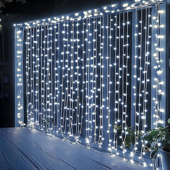 Dazzle Bright 300 LED Curtain String Lights, Christmas Fairy Lights by DazzleBright