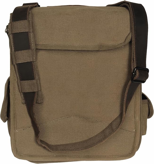 Canvas Haversack Map Case Shoulder Bag Rugged Crossbody Utility Storage - Image 3