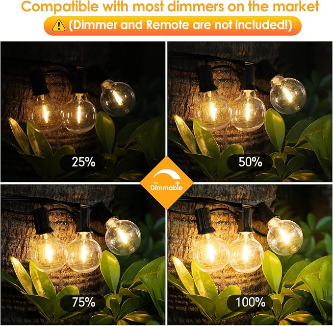 Mlambert 150Ft Outdoor String Lights, G40 Globe Patio Lights - Image 5