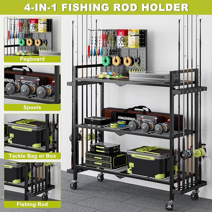 Fishing Rod Holders for Garage, Fishing Rod Stand - Image 2