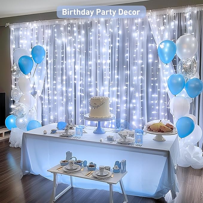 JMEXSUSS 300 LED 9.8x9.8Ft Curtain Lights Indoor - Image 3