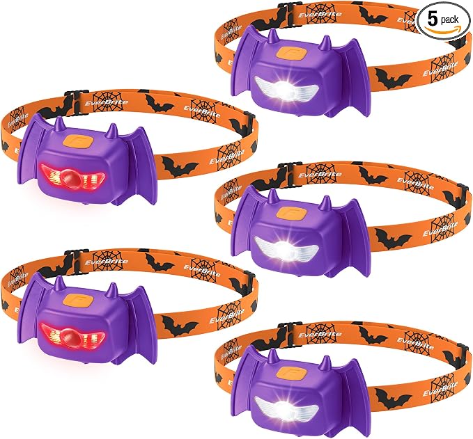 EverBrite Halloween Bat Headlamps Halloween Gifts, 5 Pack Head Lamps by EverBrite