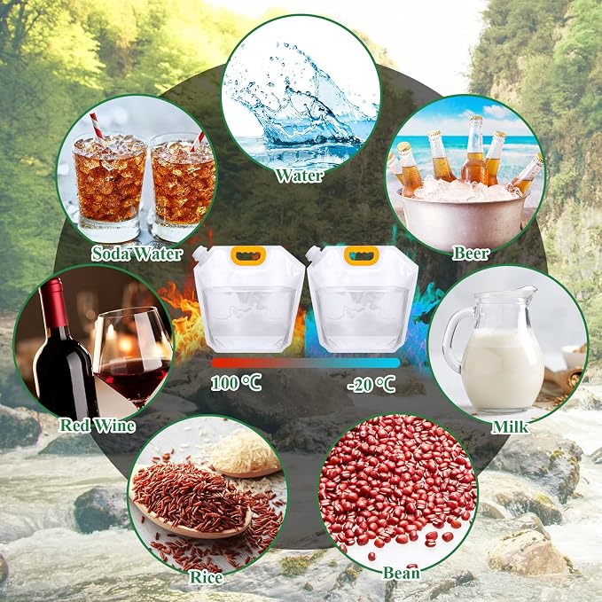 Tessco for you 36 Pcs 1.3 Gallon Collapsible Water Storage Bag Water Container - Image 7