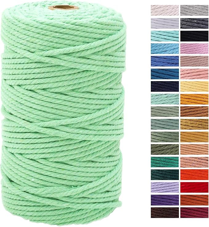 Aqua Green Macrame Cotton Cord 4mm x 109 Yards by AestheticDesignforYou
