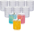 YOUBET 24PCS Plastic Hobnail Drinking Glasses - 14 Oz Clear Vintage Glasses by YOUBET