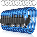 10 Pack Aluminum D Ring Key Rings Clips Locking Carabiner by Manesi